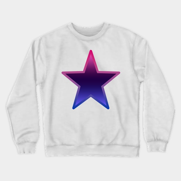 Bi+ Star (Omni Flag with Bi Flag outline) Crewneck Sweatshirt by opalaricious